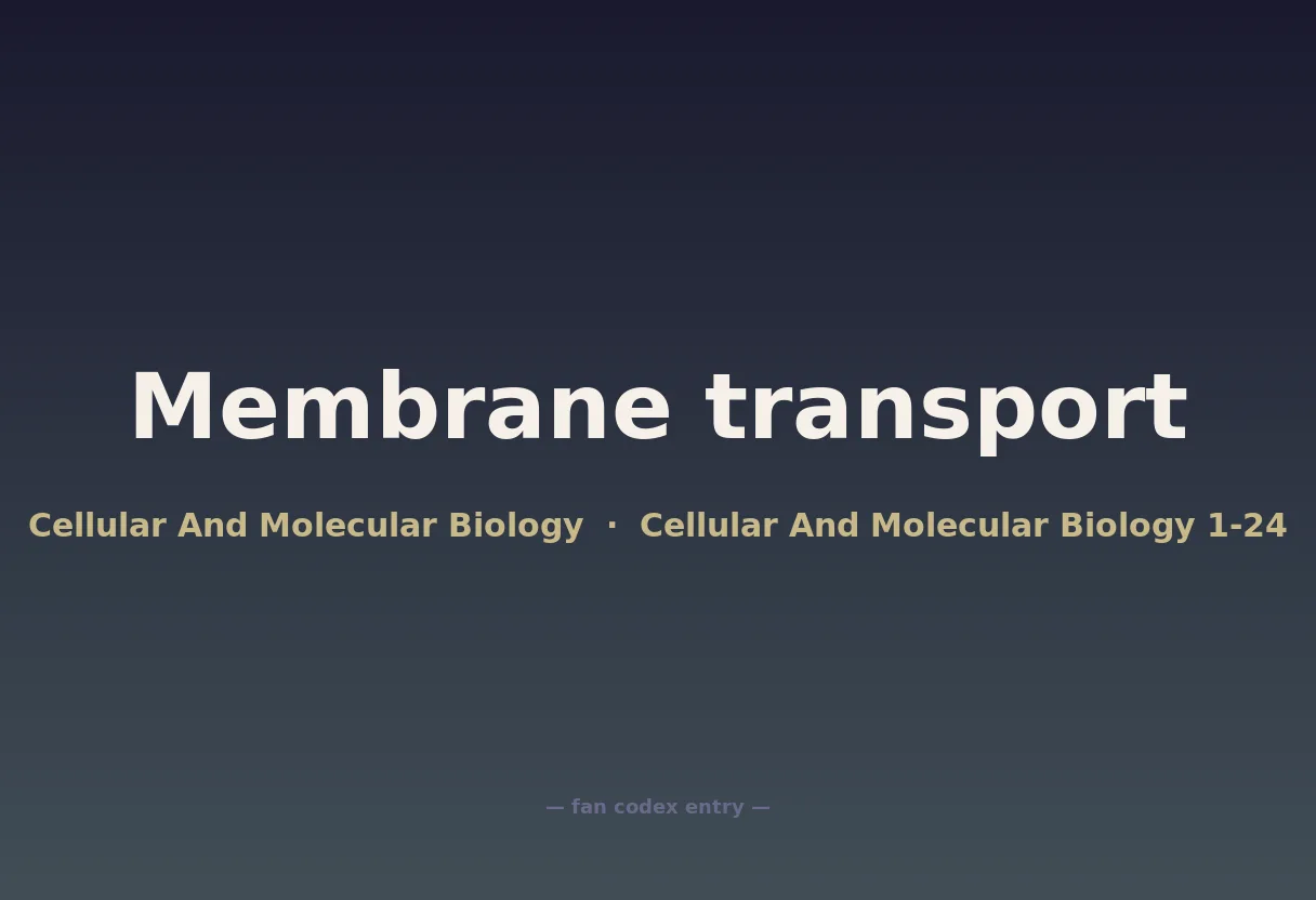 Membrane transport