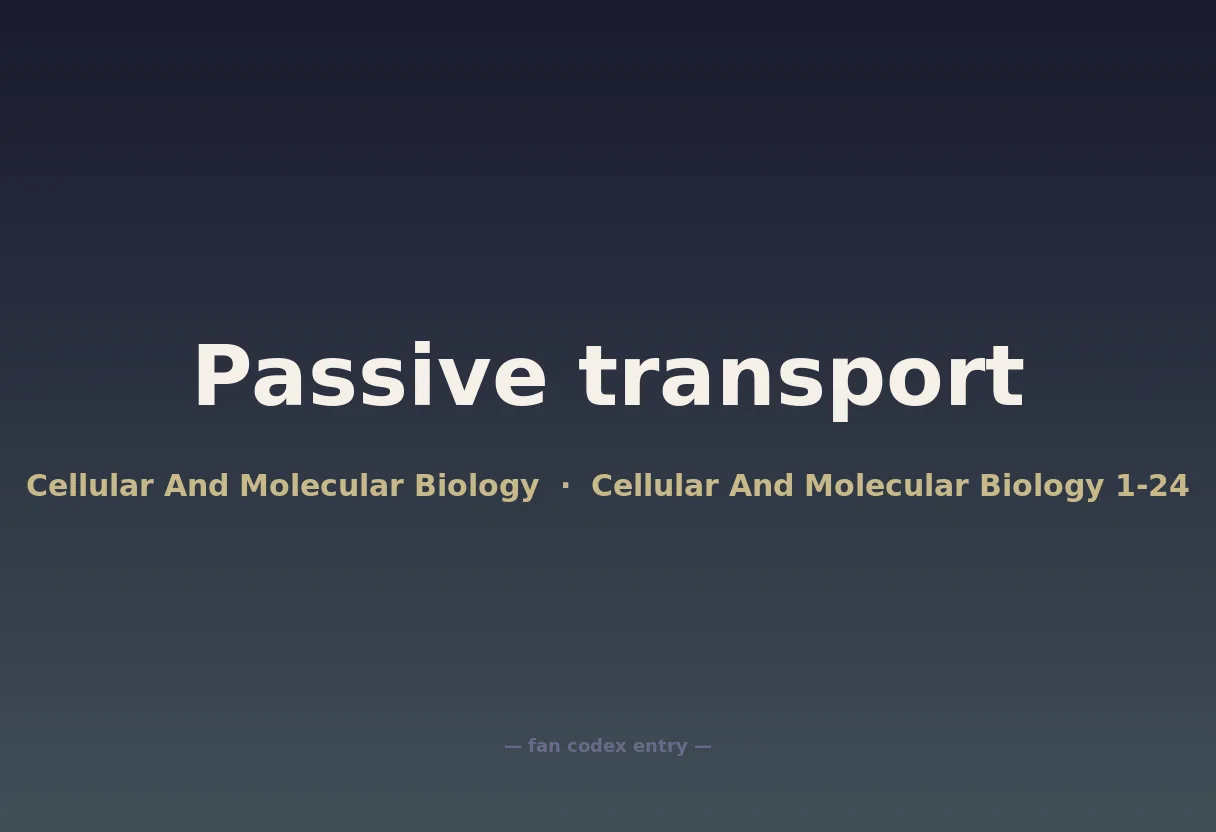 Passive transport