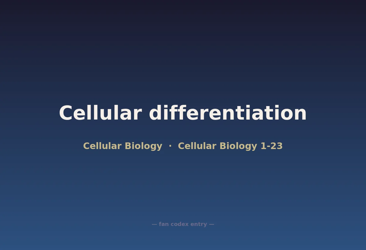 Cellular differentiation