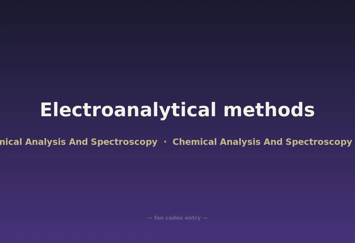Electroanalytical methods