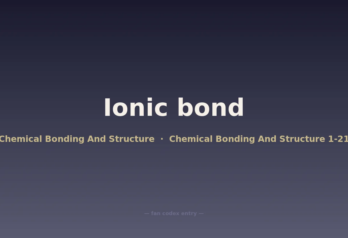 Ionic bond