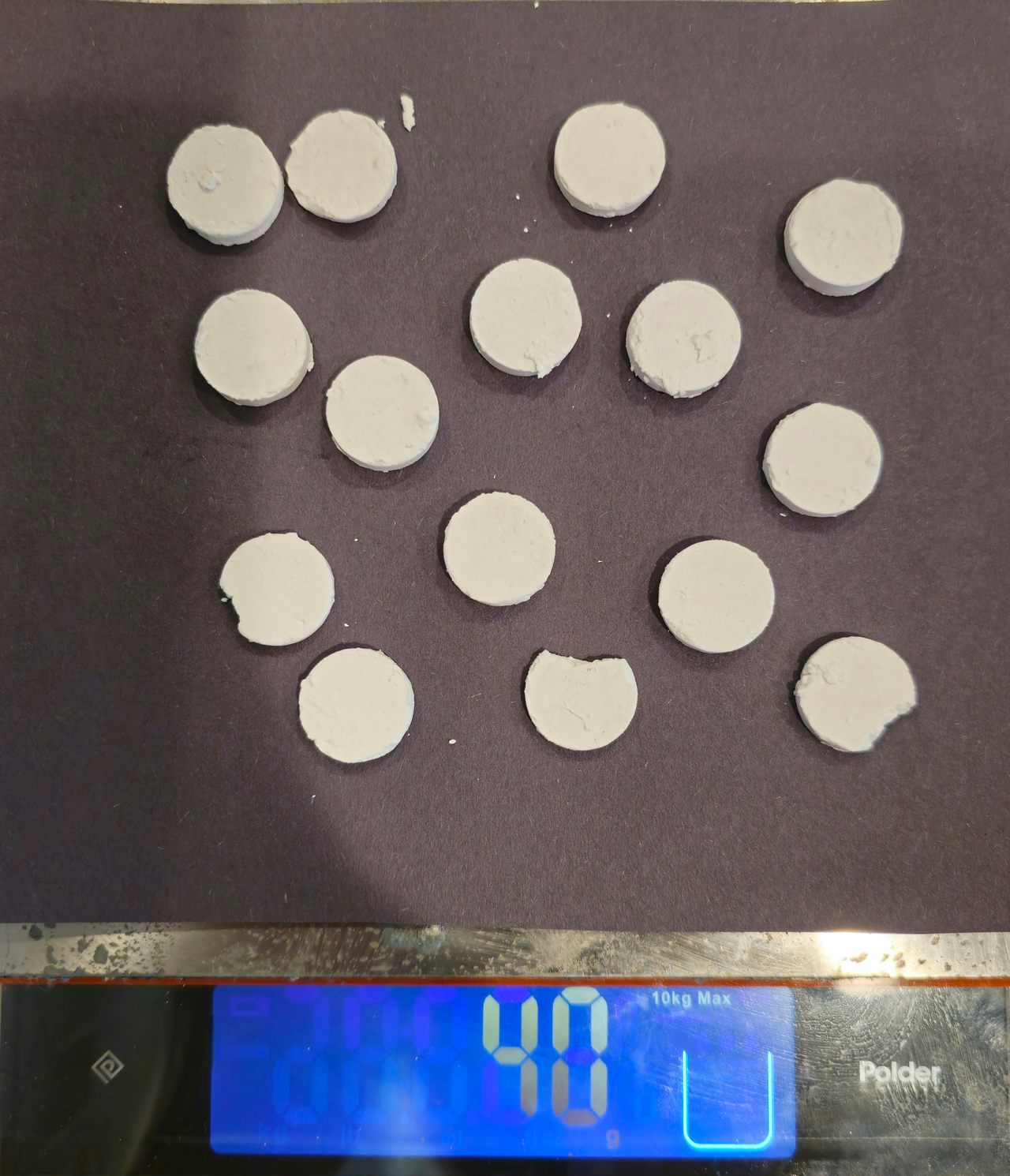 40 grams of silver cyanide on scale