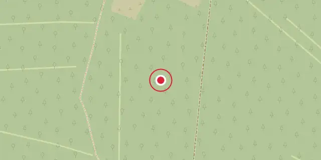 Street map of the area around Chernobyl Exclusion Zone; the red dot marks 51°18′00″N 30°00′18″E