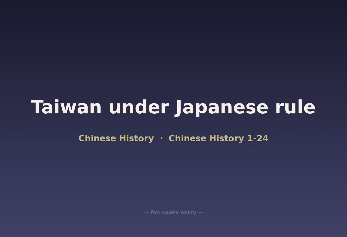 Taiwan under Japanese rule