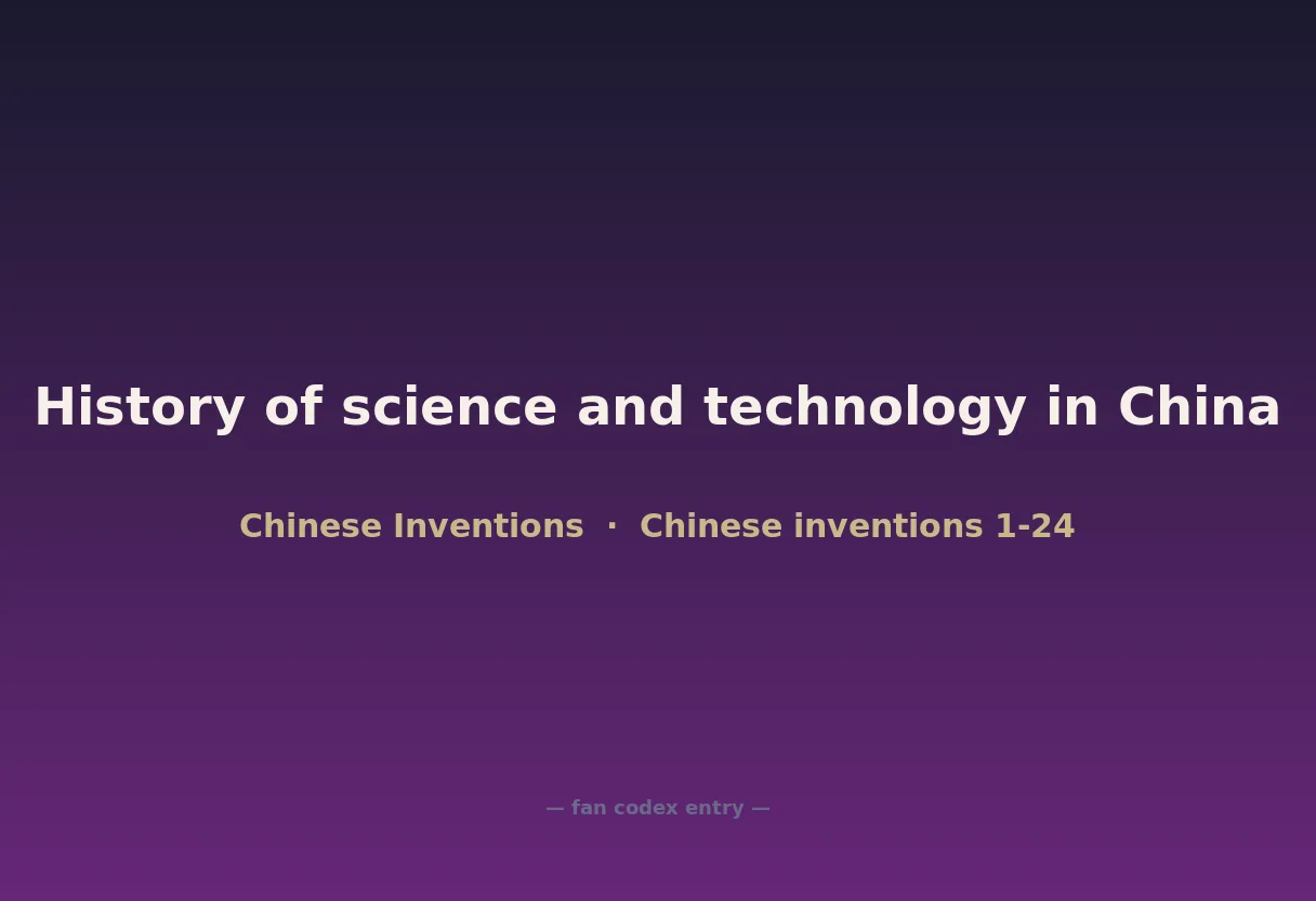 History of science and technology in China