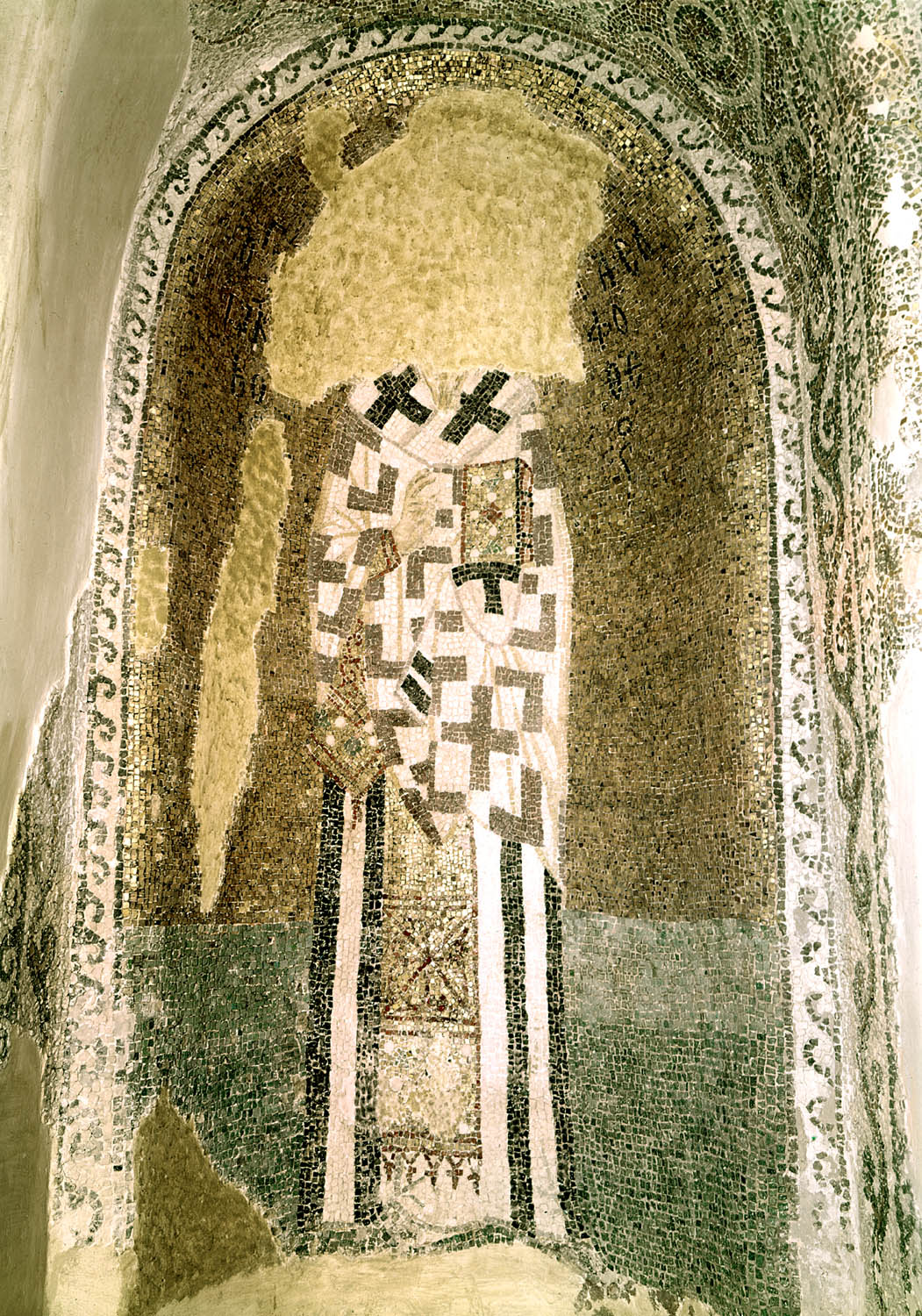Fethiye Camii, parekklesion, prothesis, mosaics, Istanbul, Turkey -Apse conch, St. James, the Brother of the Lord -MSBZ004 BF T F 022 A -Dumbarton Oaks