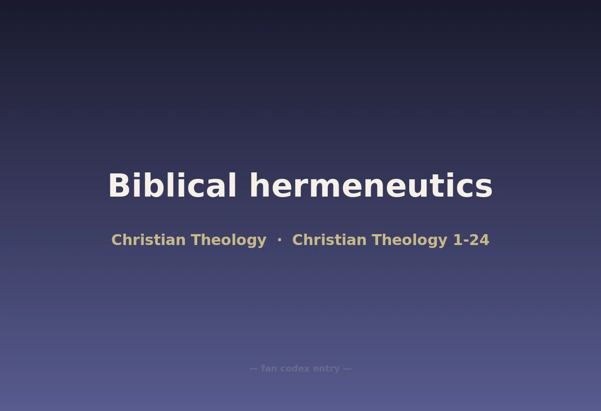 Biblical hermeneutics