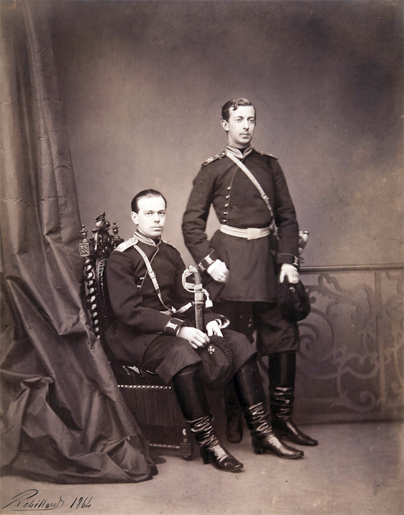 Brothers Nicholas and Alexander, G.dukes of Russia by I. Robiyar (1864)