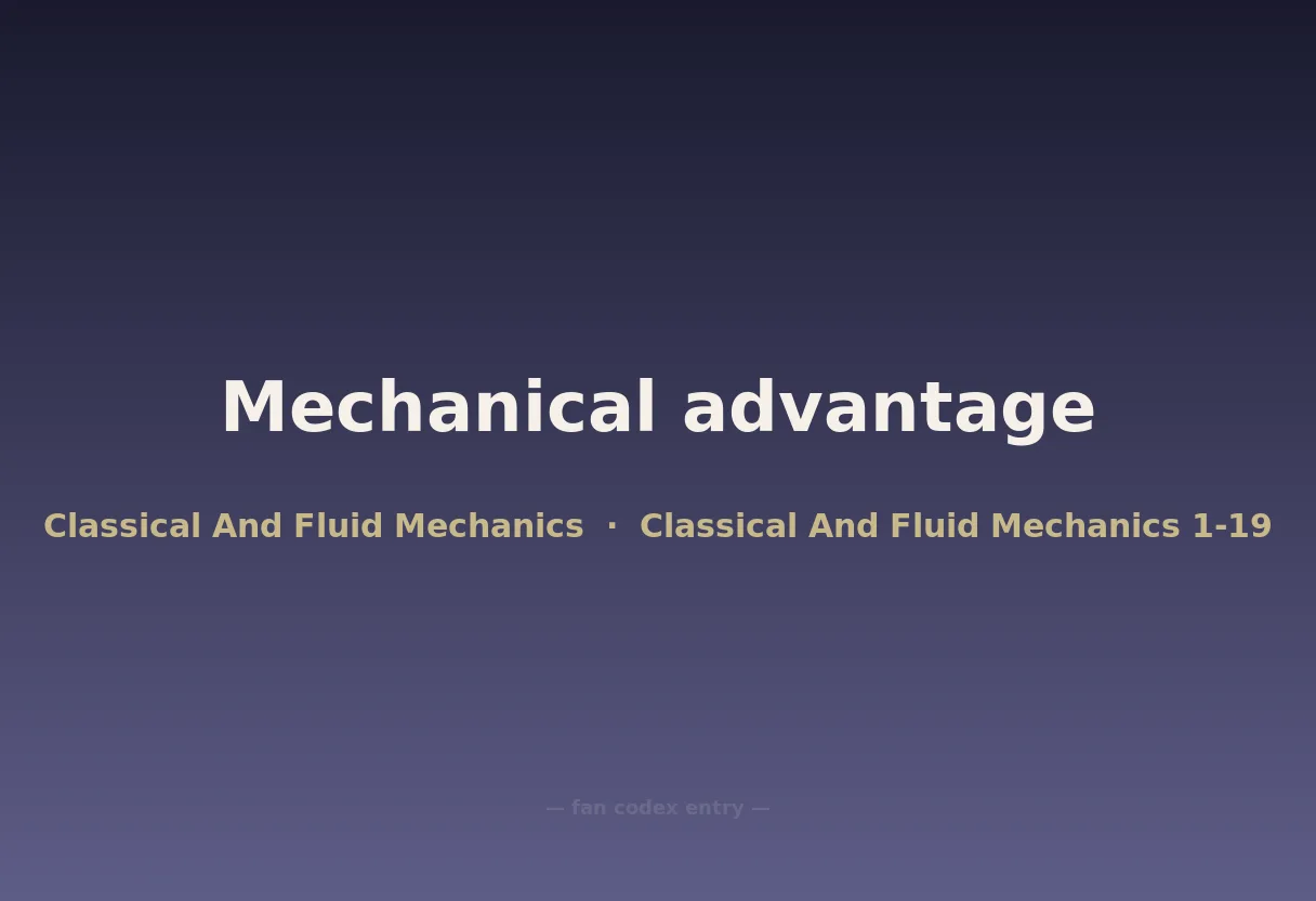Mechanical advantage