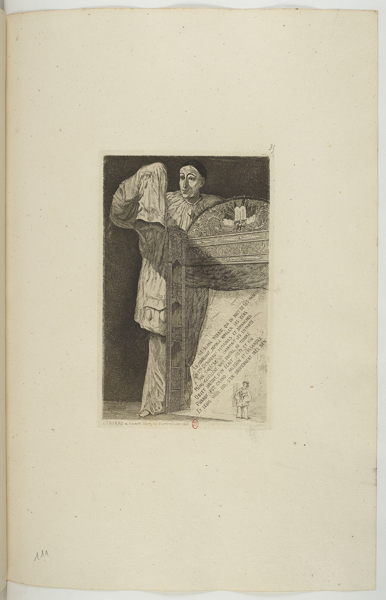 Deburau - A l'avant-scène des Funambules, 1840 - estampe - APMartial (Potémont) - btv1b8457620f