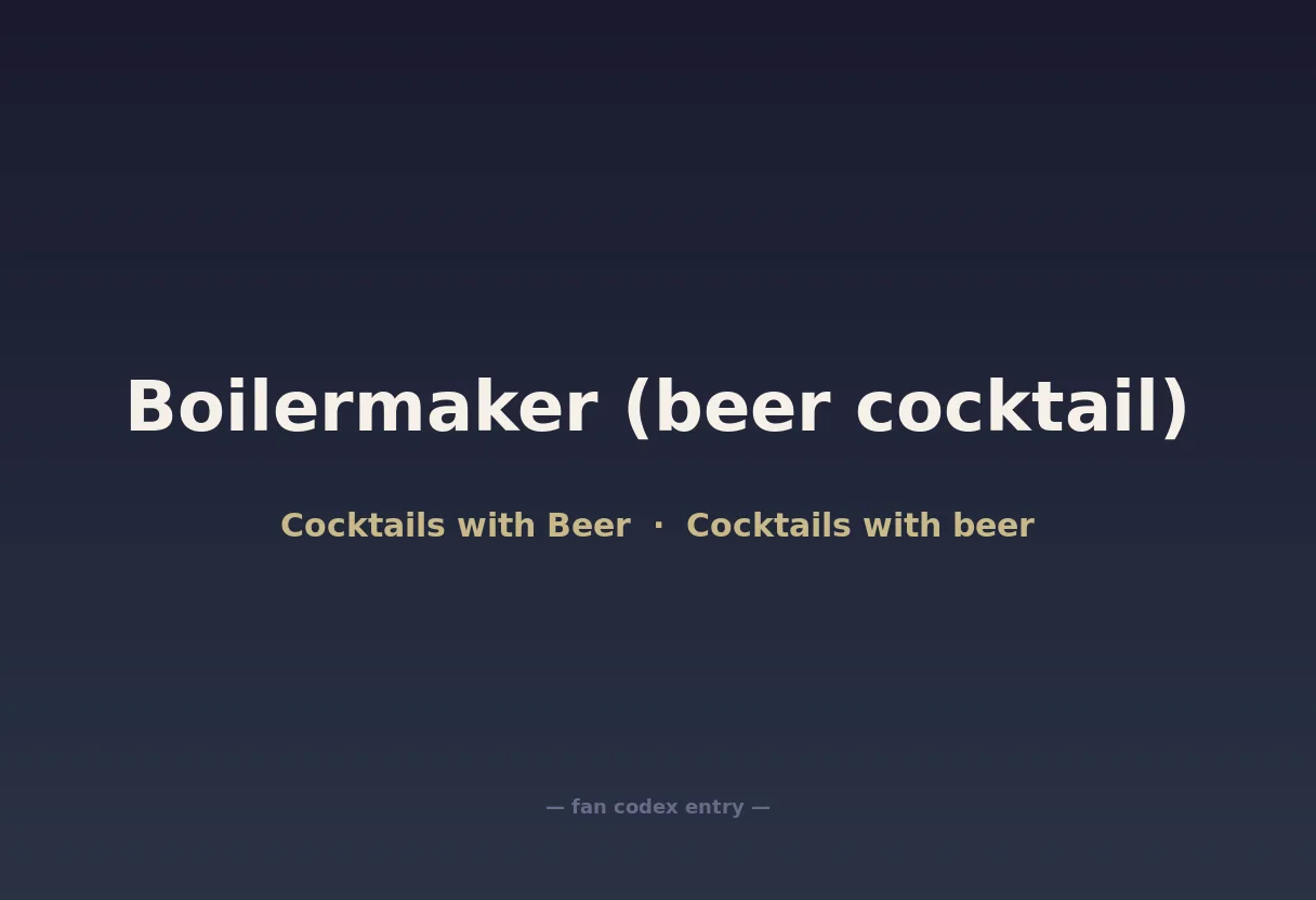Boilermaker (beer cocktail)