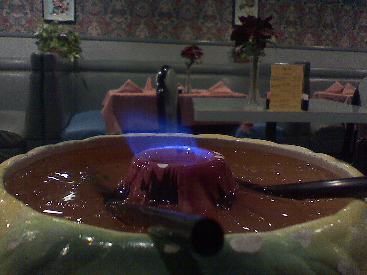 Flaming volcano