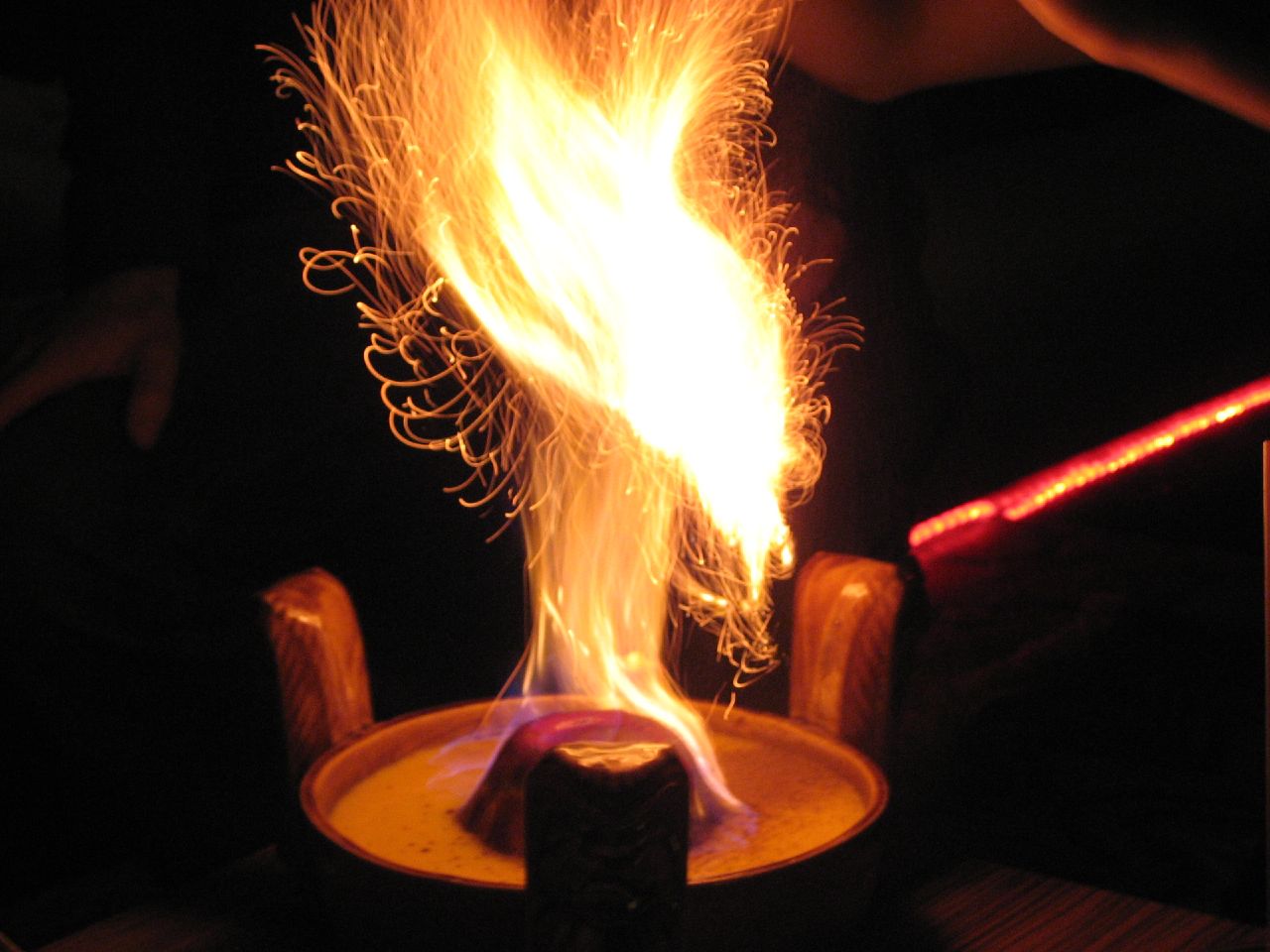 Flaming volcano