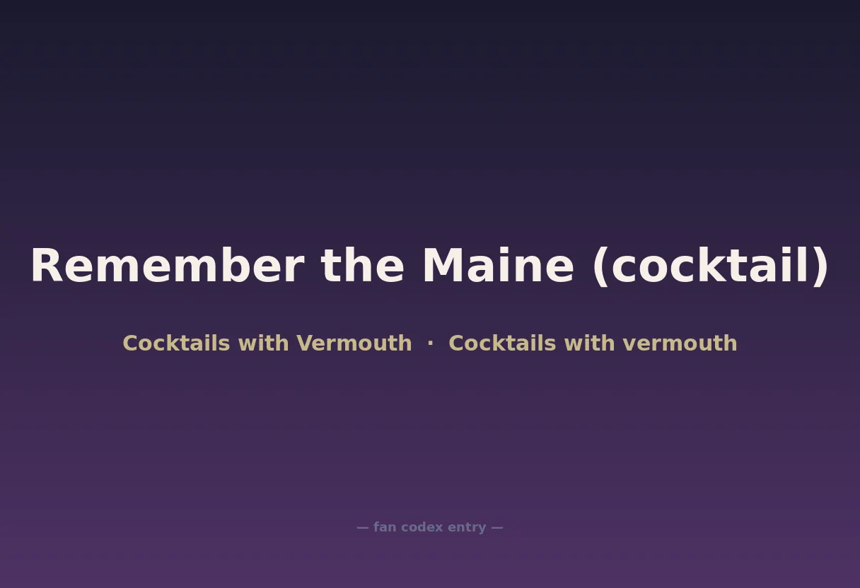 Remember the Maine (cocktail)