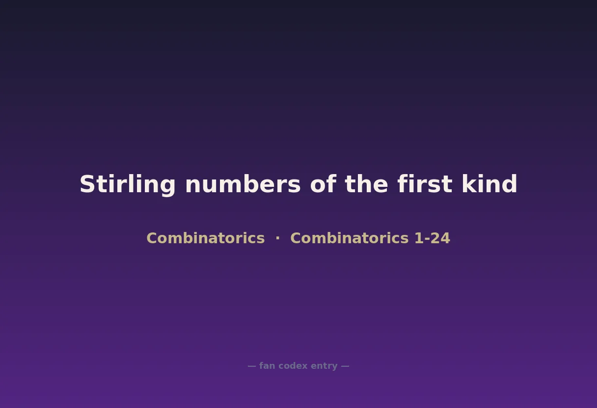 Stirling numbers of the first kind