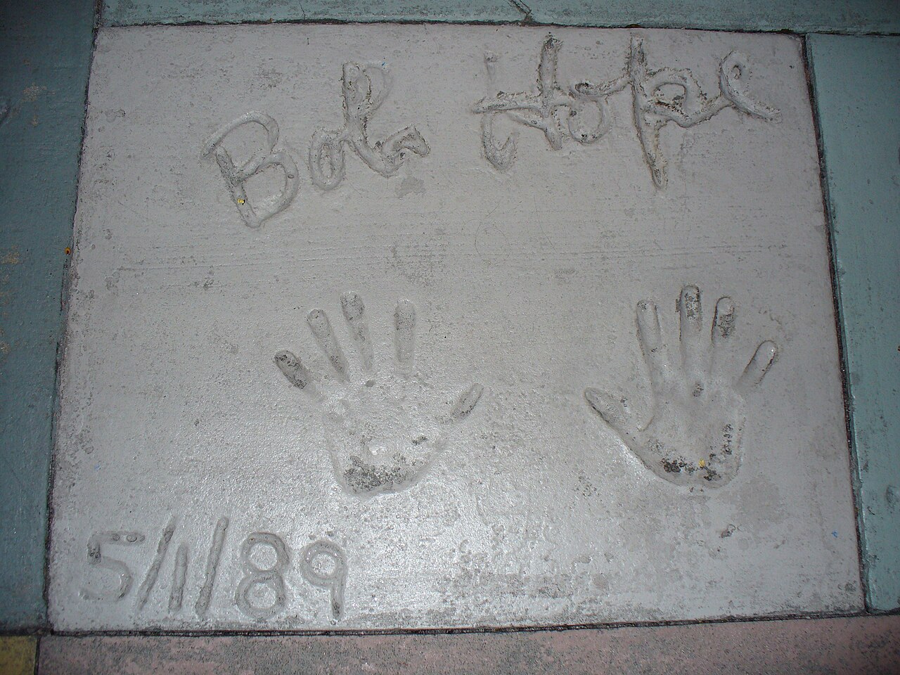 Bob Hope (signature and handprints)