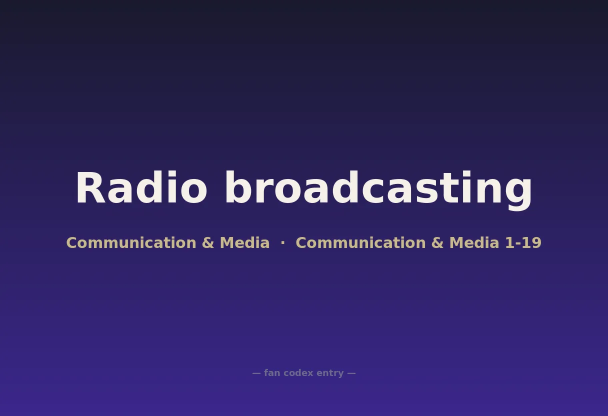 Radio broadcasting