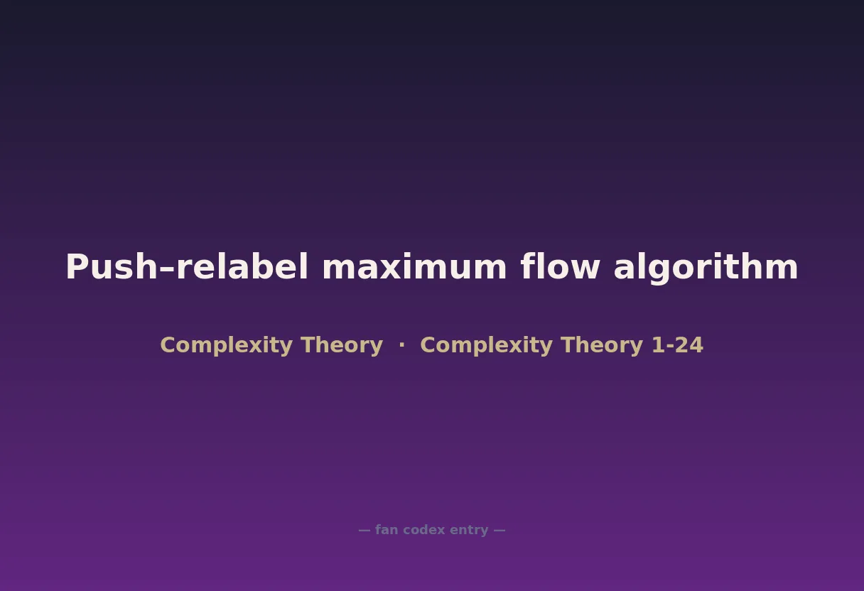 Push–relabel maximum flow algorithm