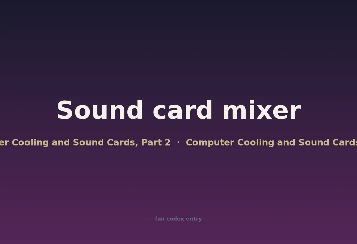Sound card mixer