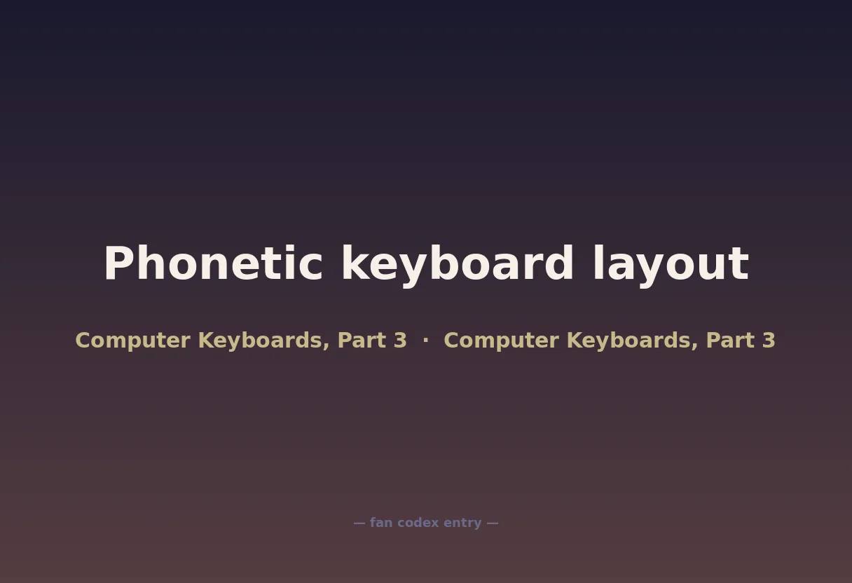 Phonetic keyboard layout
