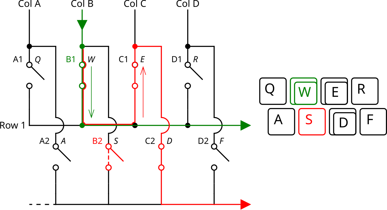 Keyboard matrix circuit