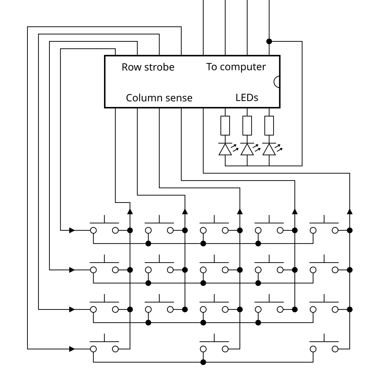 Keyboard matrix circuit