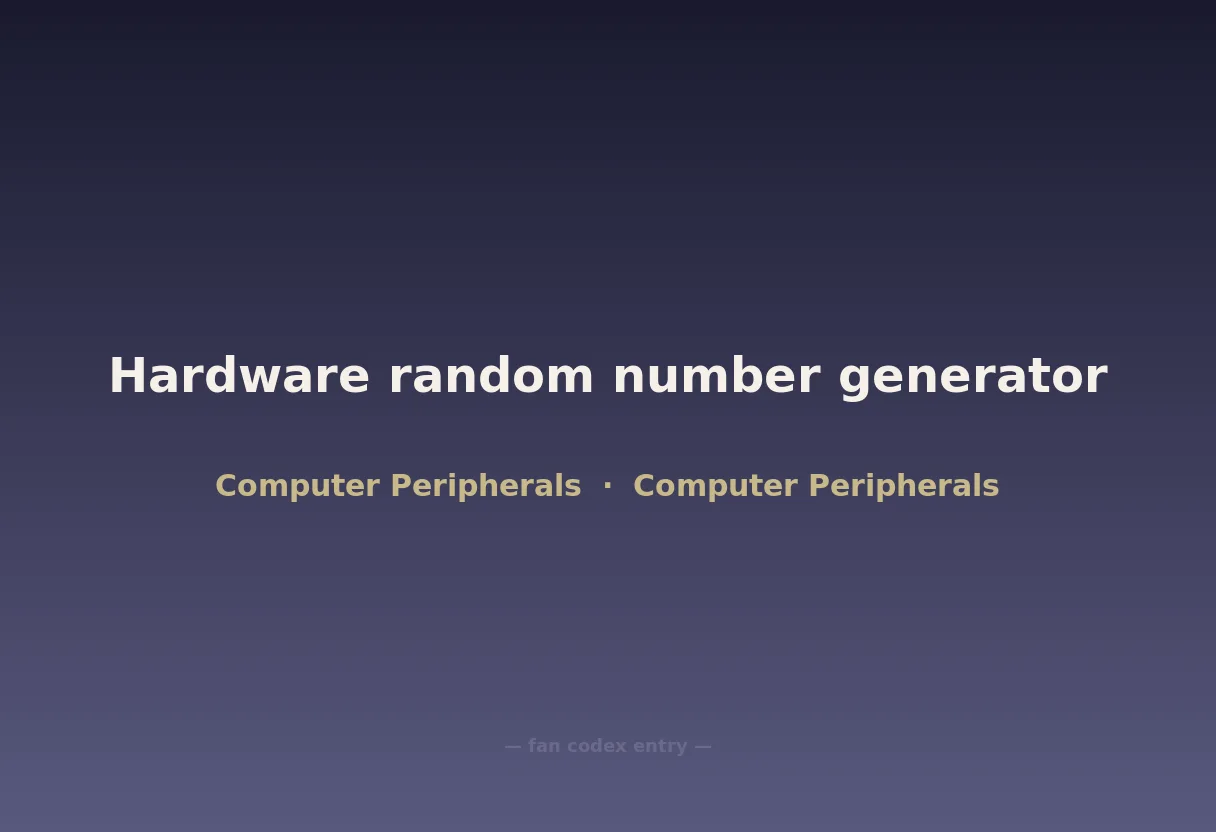Hardware random number generator