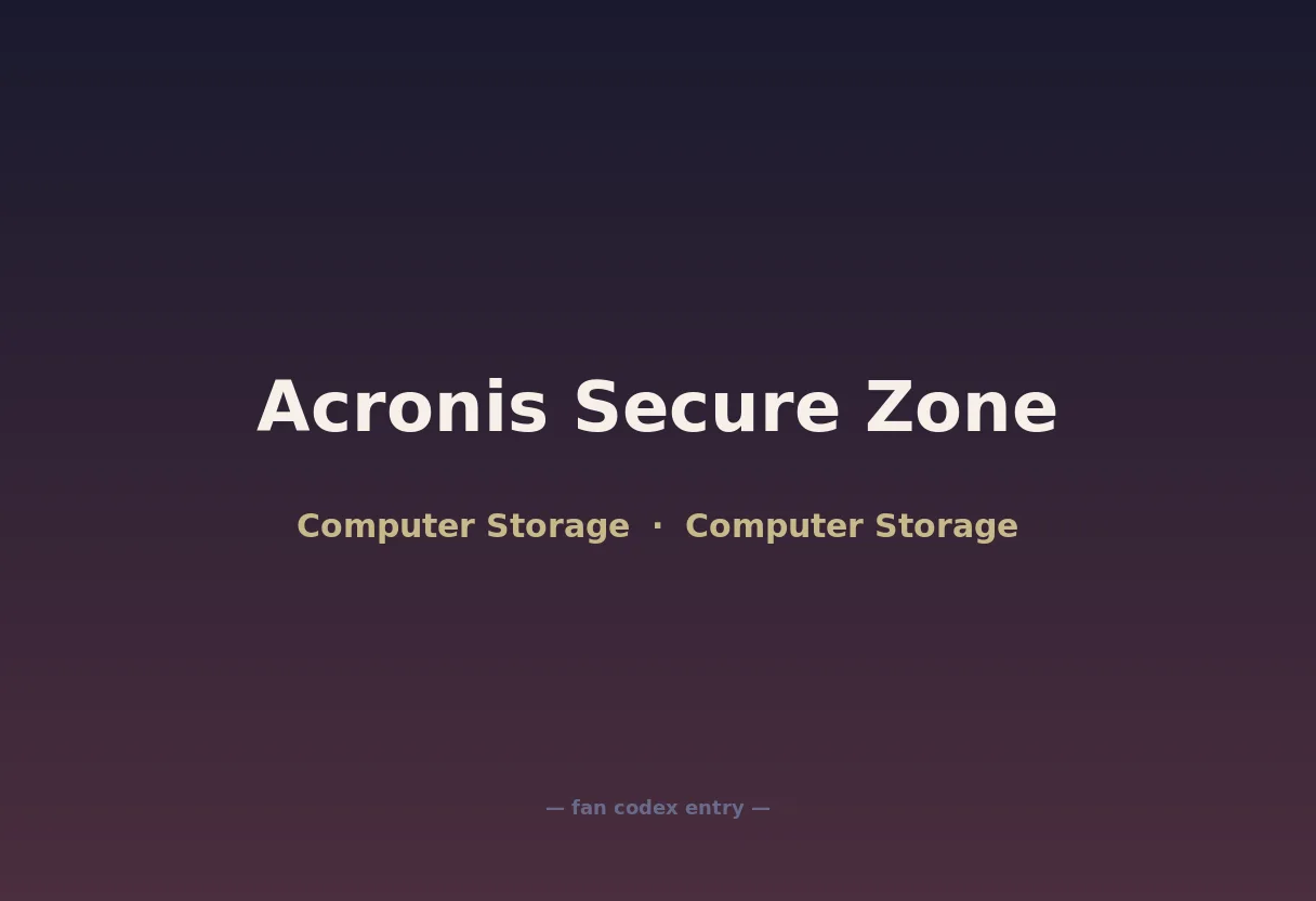 Acronis Secure Zone
