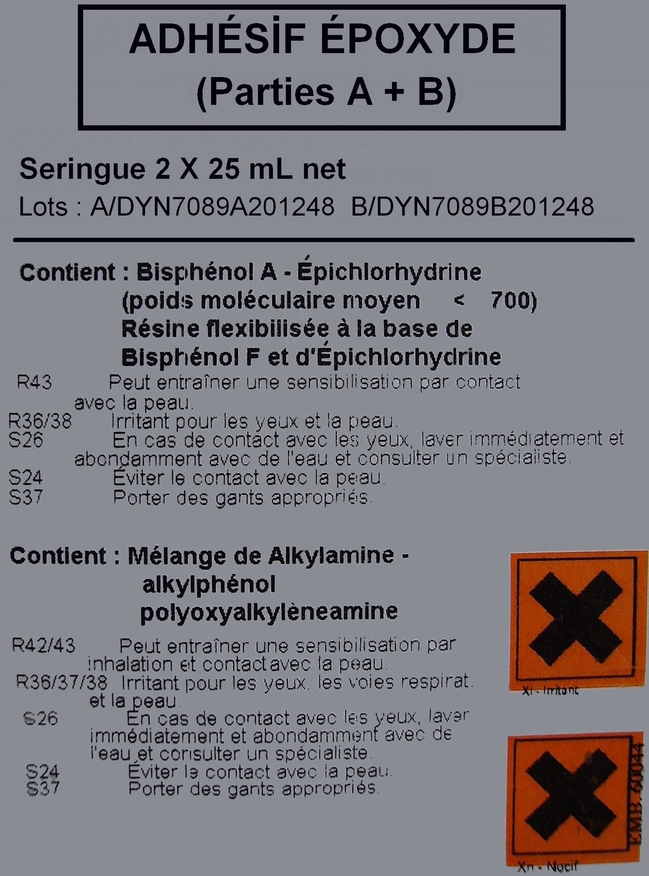 2-part epoxy adhesive in cartridge-Label