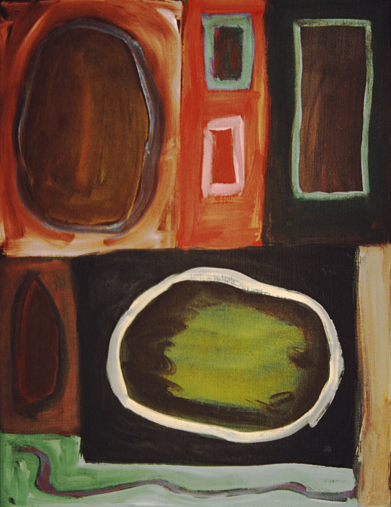 Abstract modern painting art on canvas with oil paint - title, 'no. 5.083' - painted on canvas in 1999 by artist Fons Heijnsbroek - free download art image in high resolution