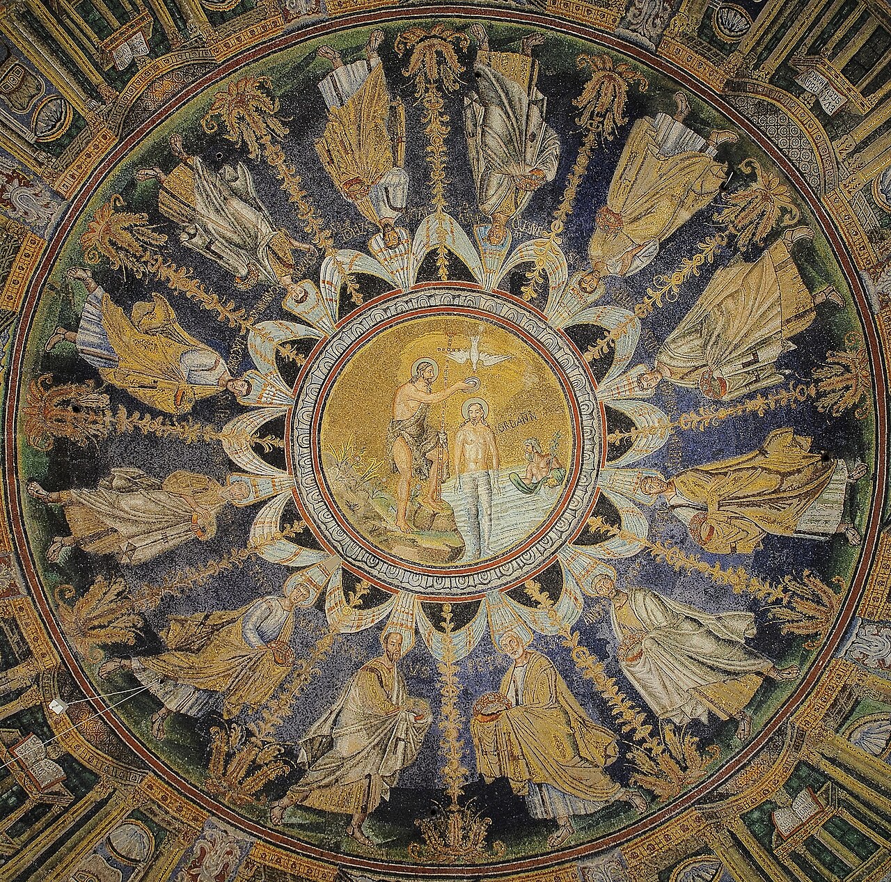Baptistry of Neon ceiling mosaic (Ravenna)