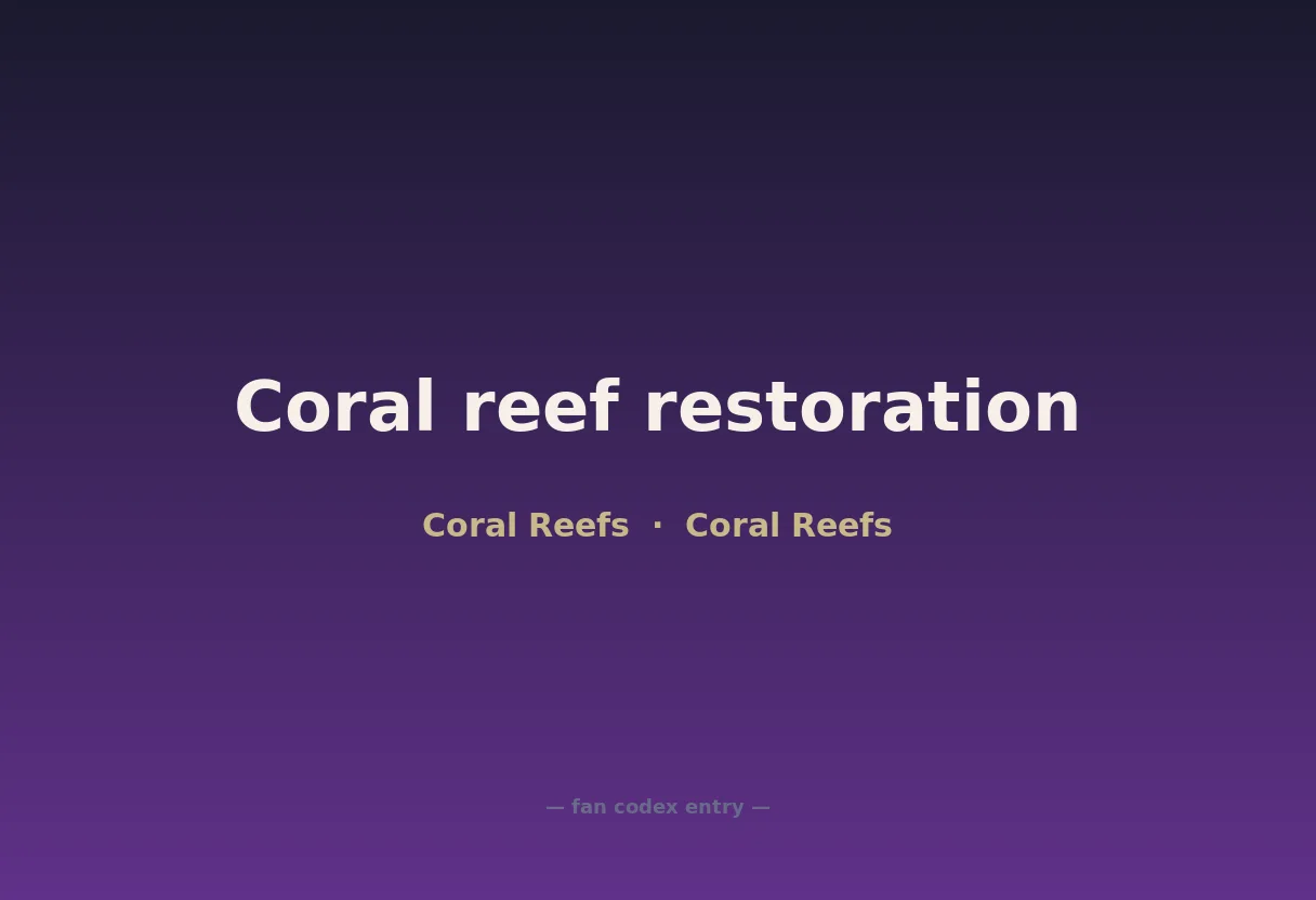 Coral reef restoration