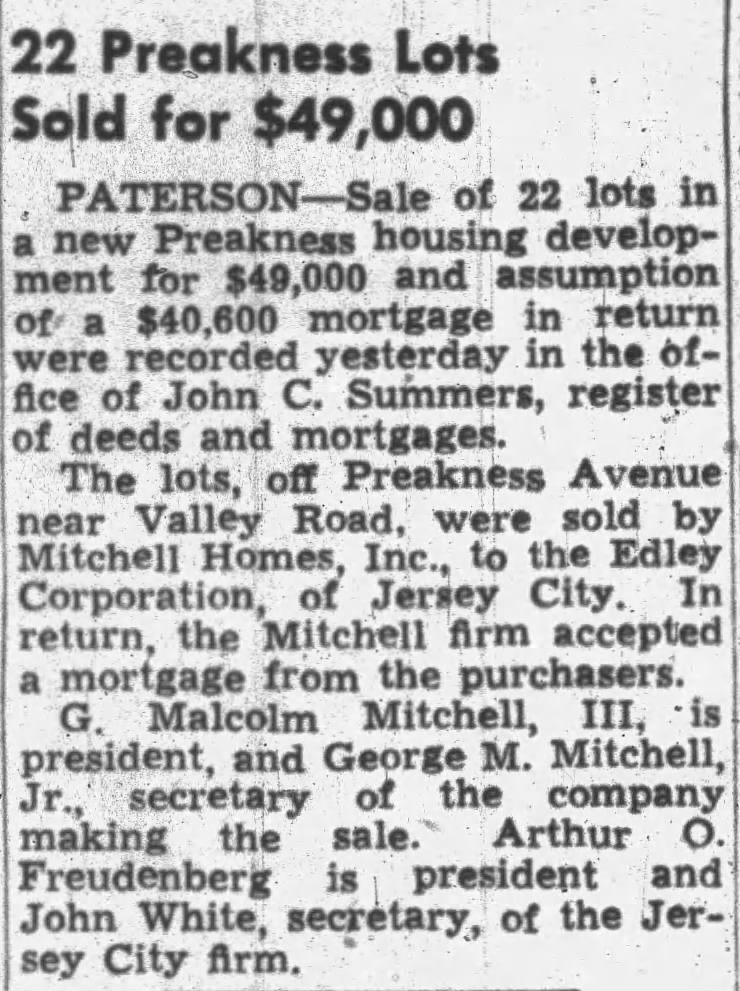 Arthur Oscar Freudenberg (1891-1968) of the Edley Corporation in The Herald-News of Passaic, New Jersey on July 19, 1949