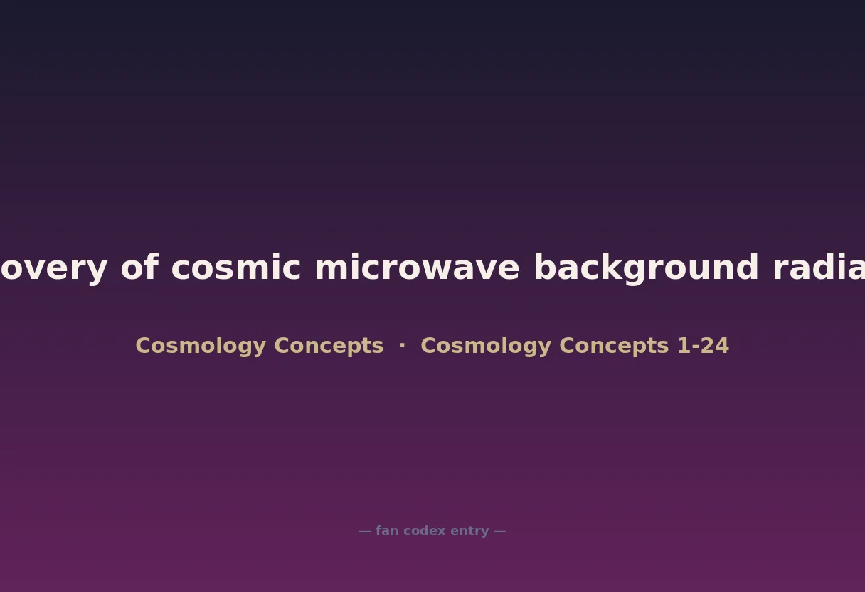 Discovery of cosmic microwave background radiation