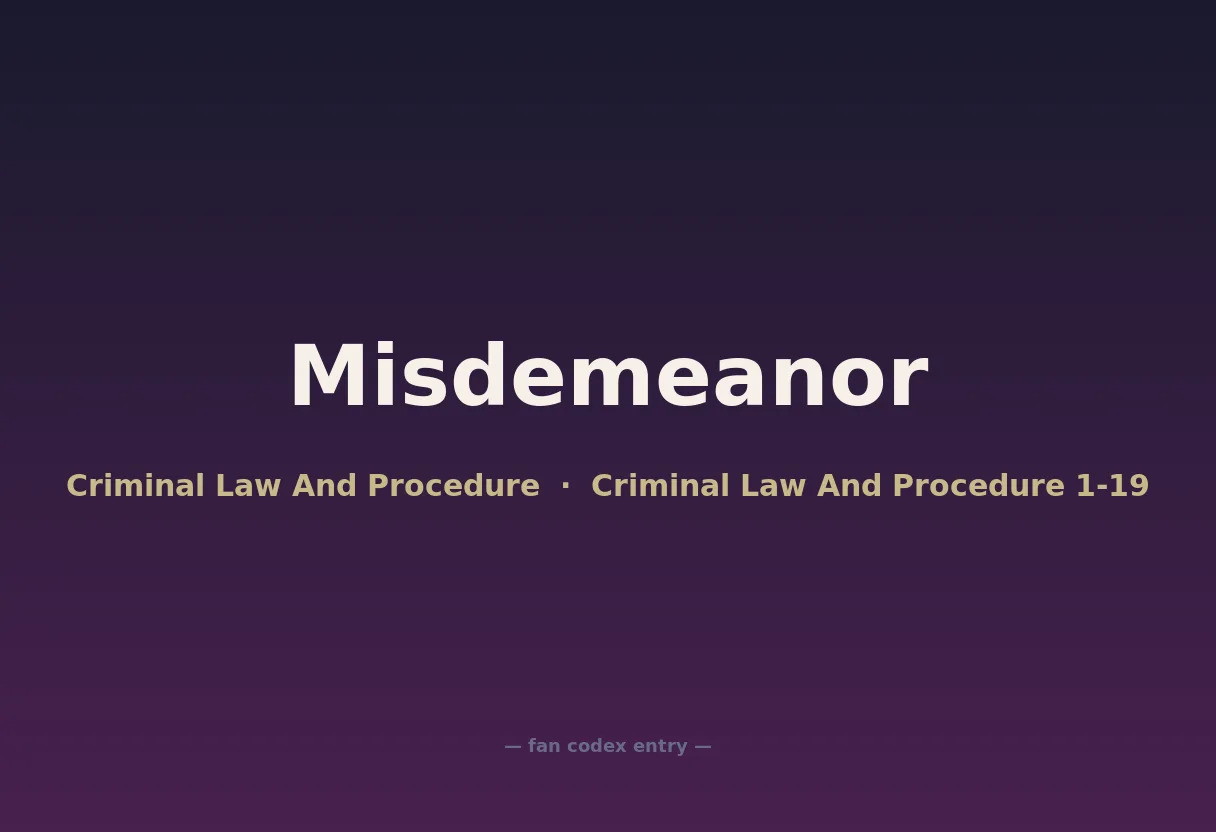 Misdemeanor