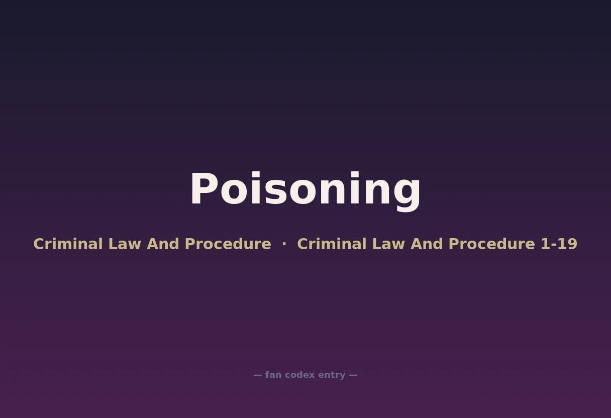 Poisoning