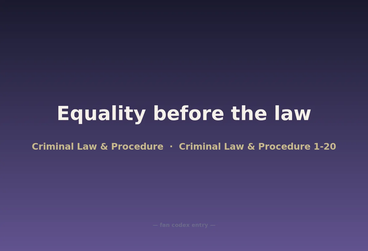 Equality before the law