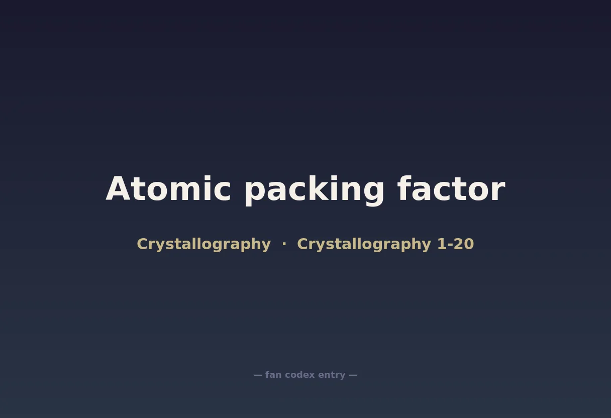 Atomic packing factor