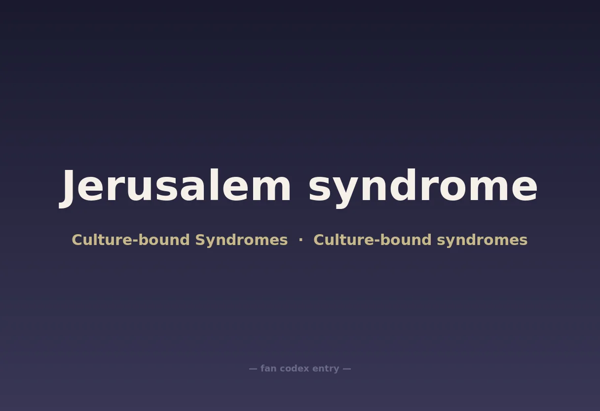 Jerusalem syndrome