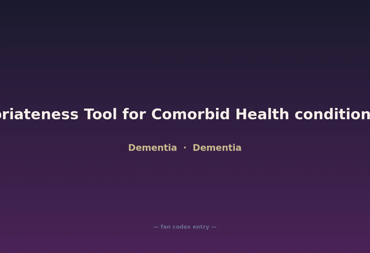 Medication Appropriateness Tool for Comorbid Health conditions during Dementia