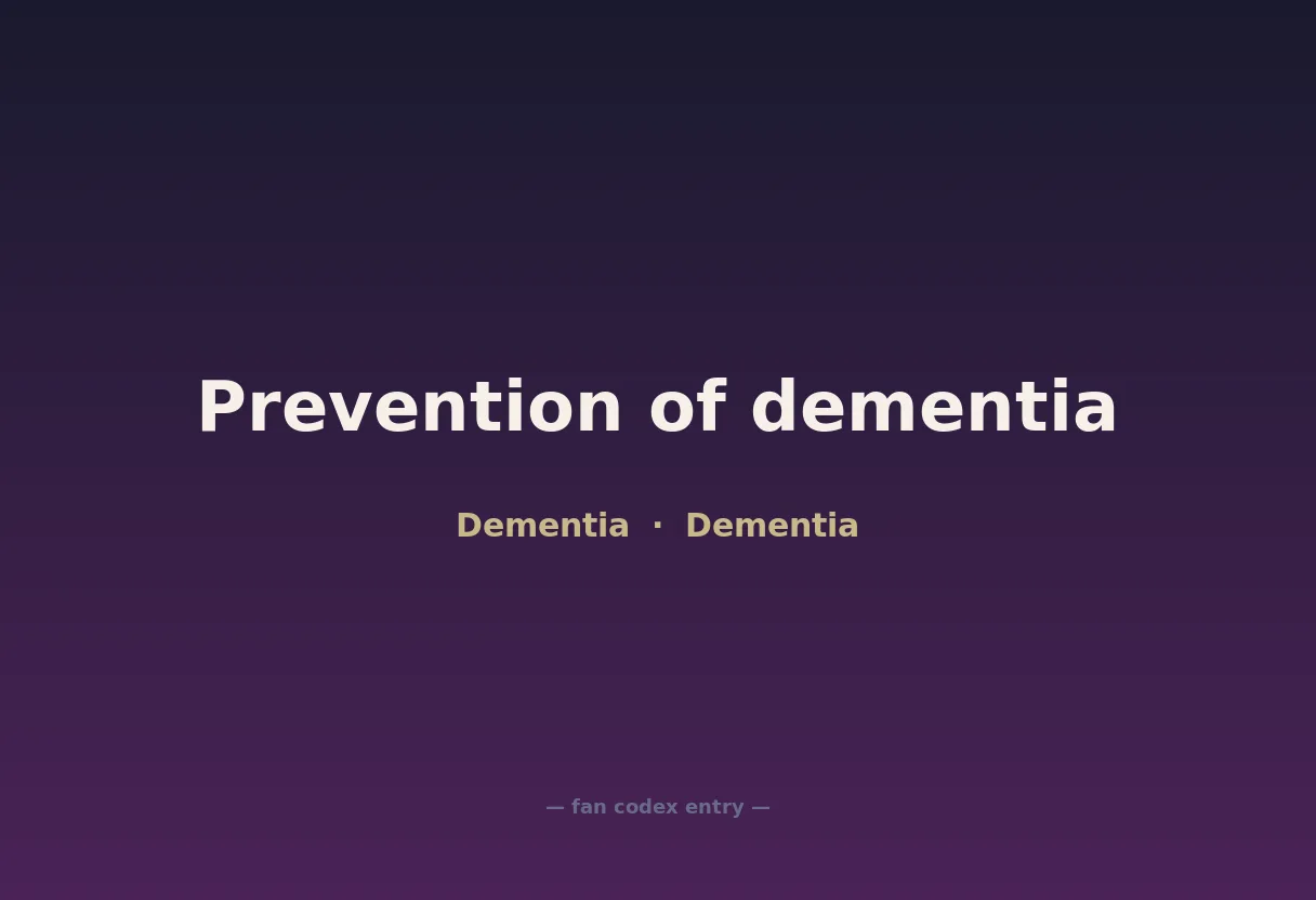 Prevention of dementia