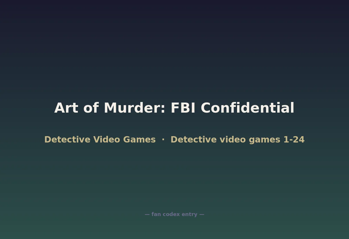 Art of Murder: FBI Confidential
