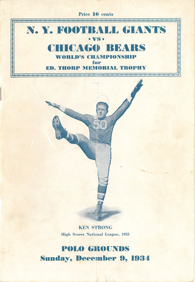 1934 NFL Championship vs New York Giants
