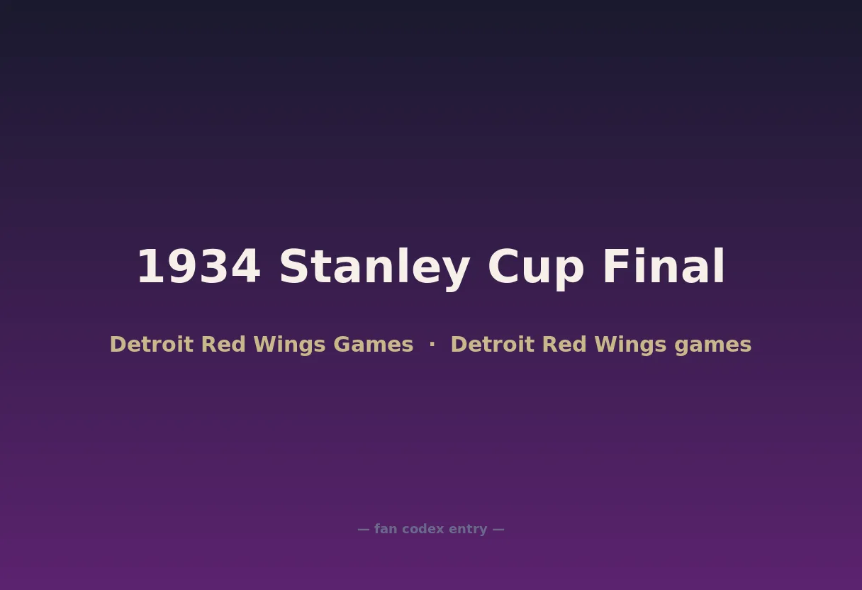 1934 Stanley Cup Final