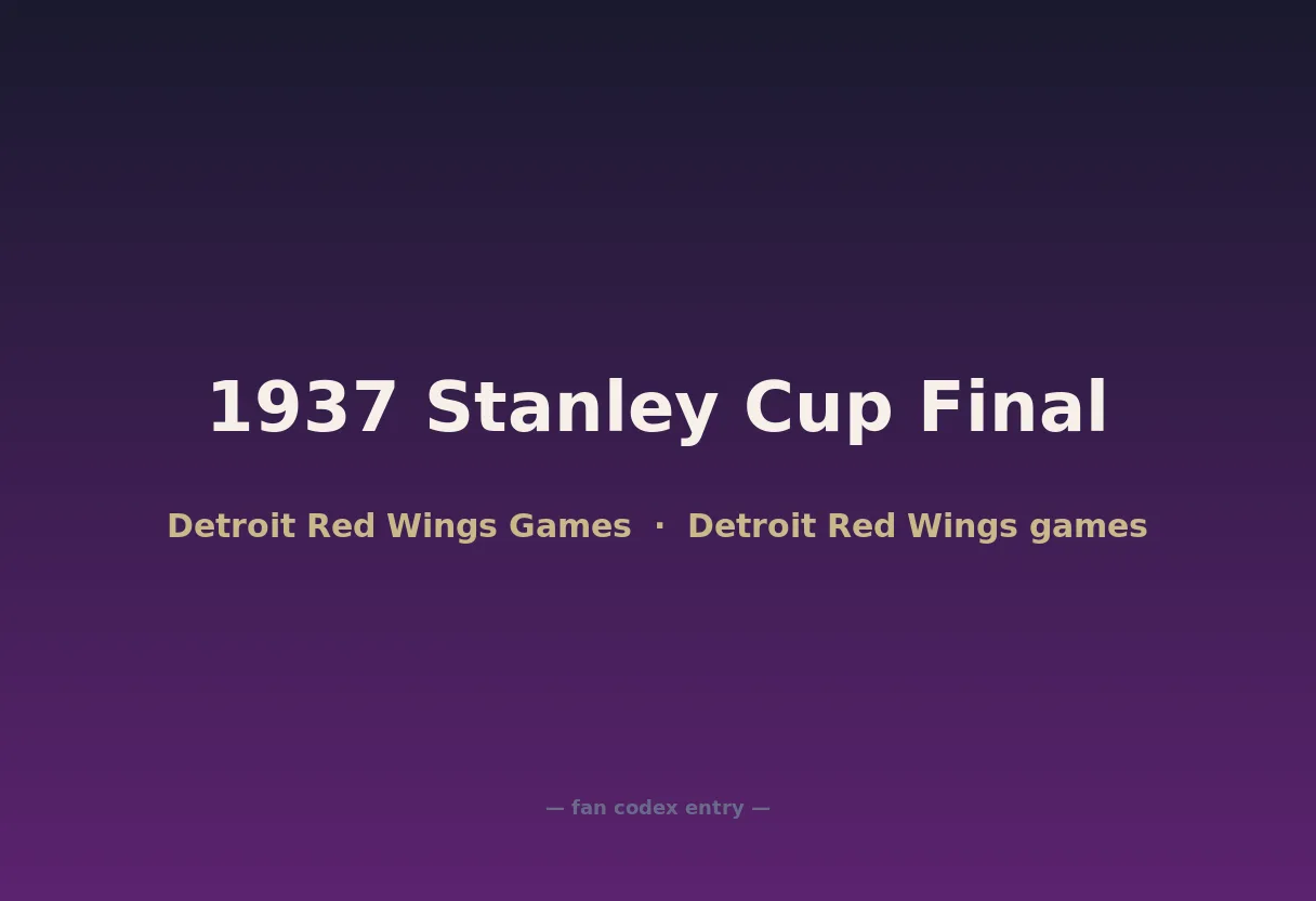 1937 Stanley Cup Final