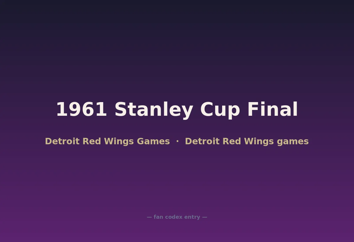 1961 Stanley Cup Final