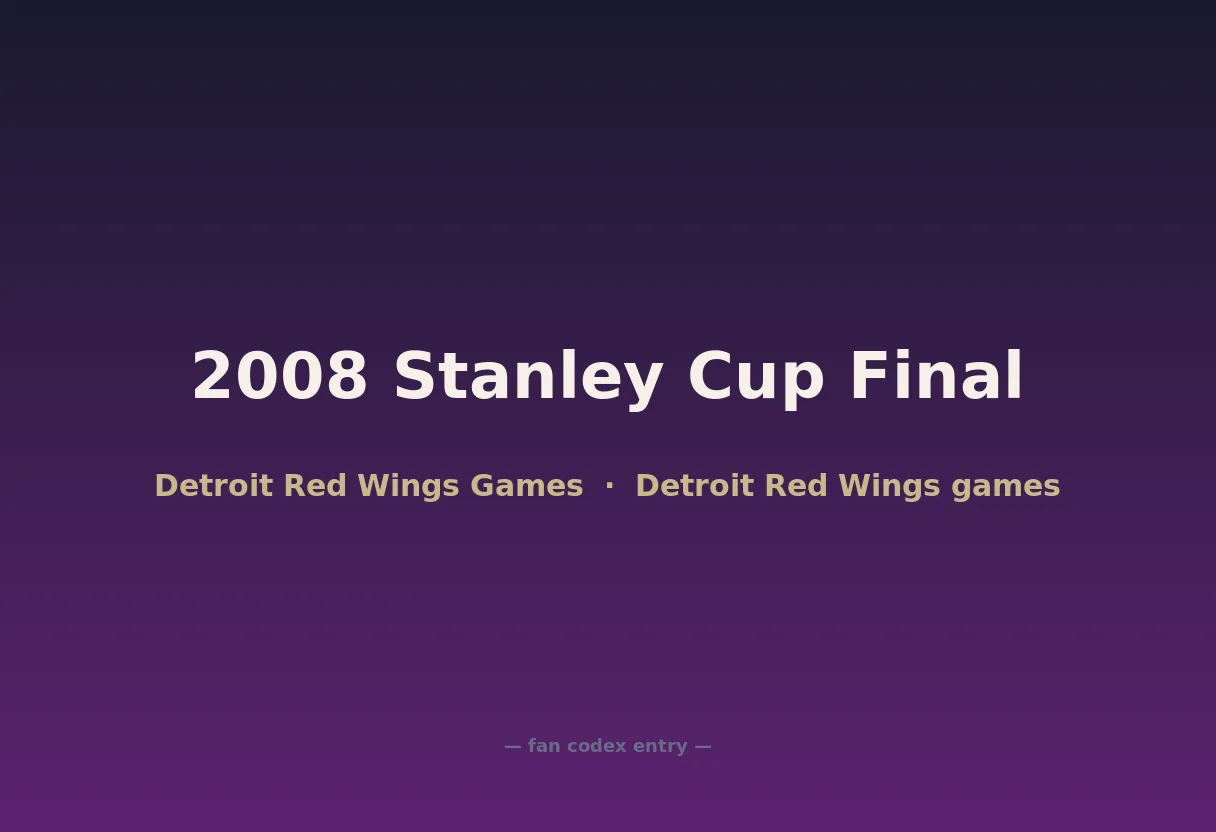 2008 Stanley Cup Final