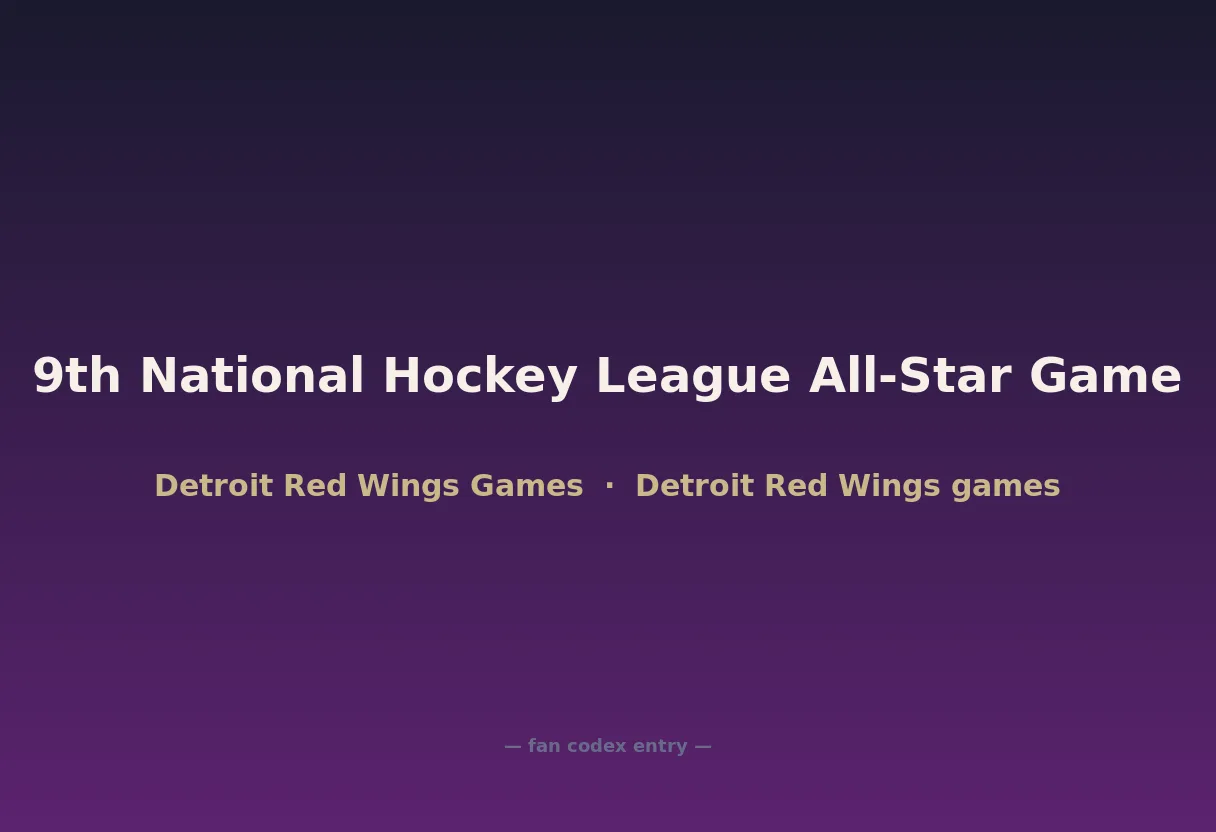 9th National Hockey League All-Star Game