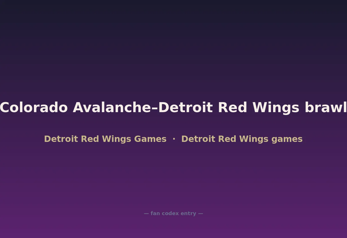 Colorado Avalanche–Detroit Red Wings brawl