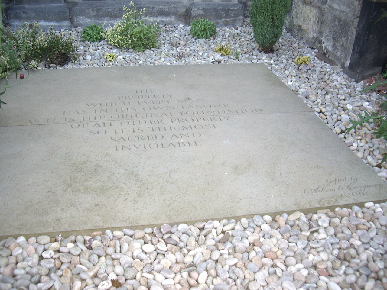 A modern slab on the grave of Adam Smith - geograph.org.uk